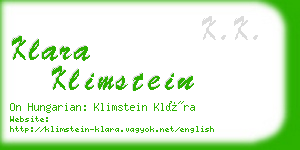 klara klimstein business card